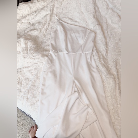 White wide legged jumpsuit - Picture 1 of 5